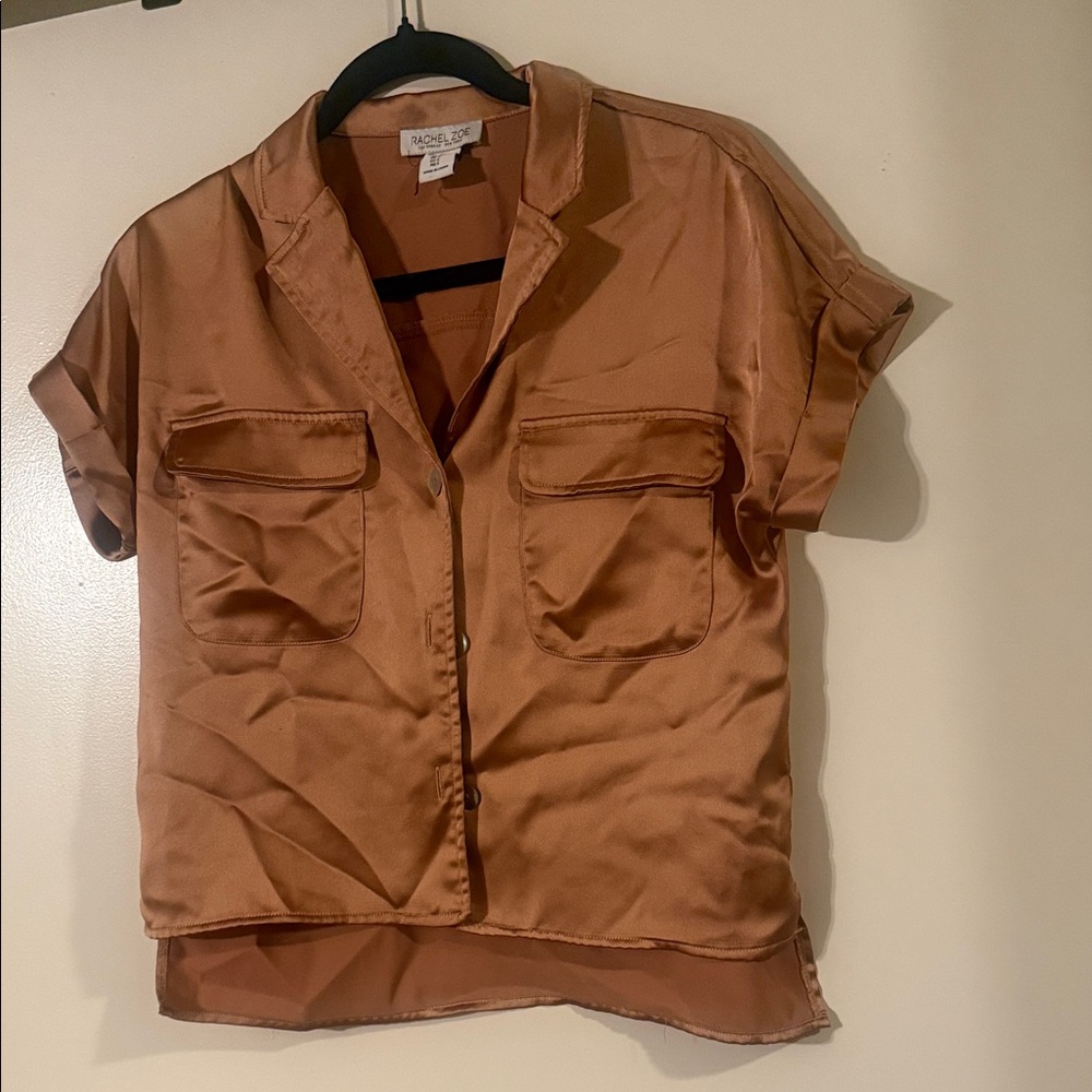 Rachel Zoe Copper Satin Blouse